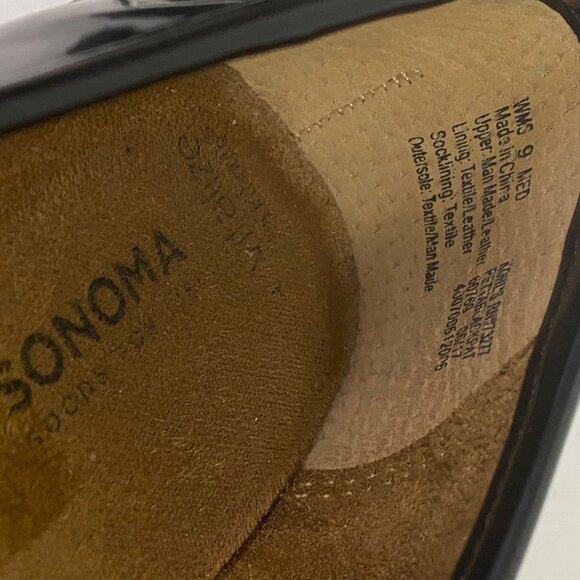 Sonoma Black Patent Ortholite Loafers Work Office Career Shoes Closed Toe Size 9 - Picture 9 of 12